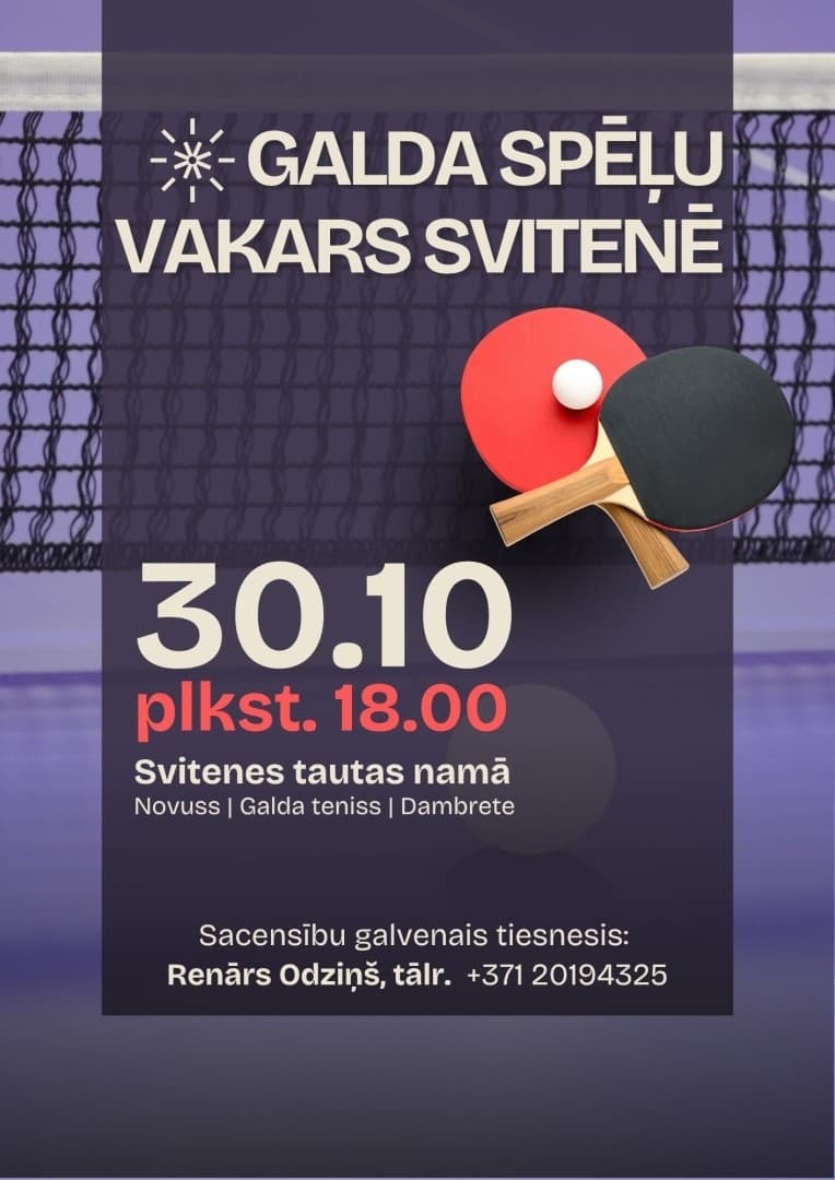 Galda spēļu vakars Svitenē