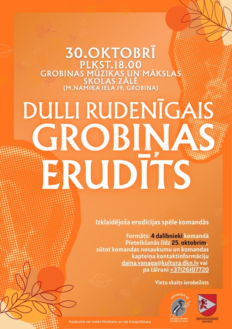 Izklaidējoša erudīcijas spēle “Dulli rudenīgais Grobiņas erudīts”