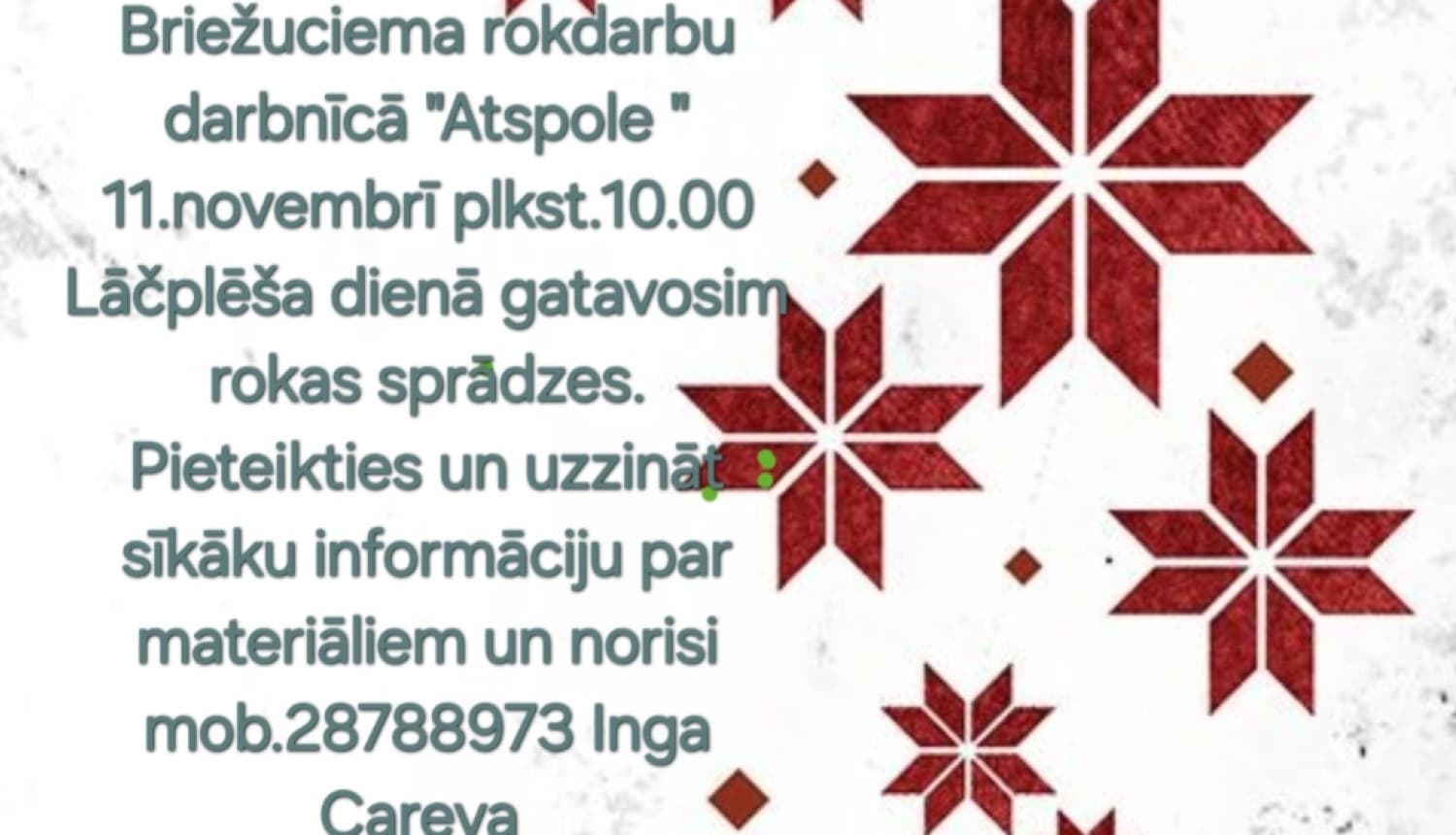 Rokassprādžu gatavošana Lāčplēša dienā