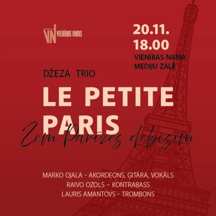 Muzikāls vakars kopā ar džeza trio „La Petite Paris”