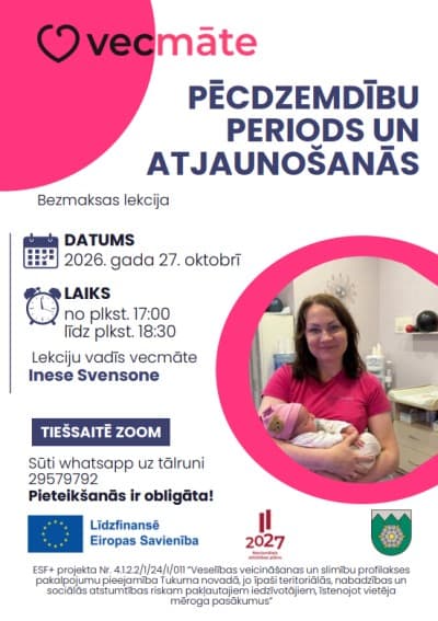 Bezmaksas lekcija “Pēcdzemdību periods un atjaunošanās”