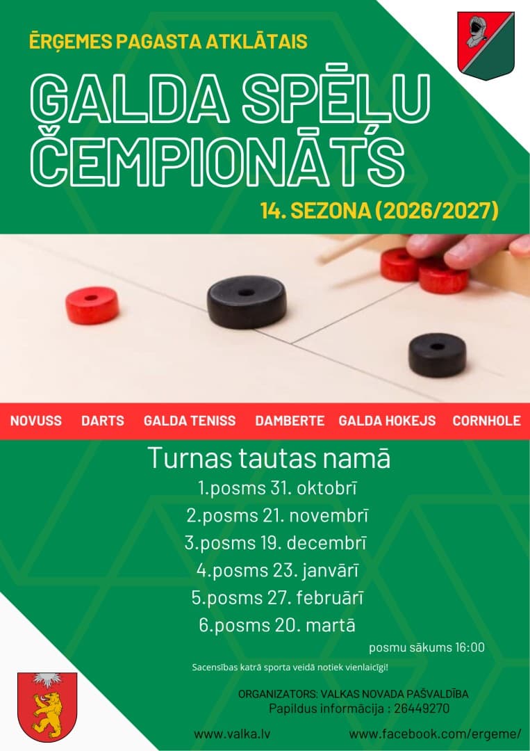 Ērģemes pagasta atklātais galda spēļu čempionāts 3. posms