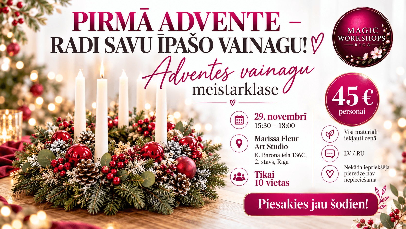 PIRMĀ ADVENTE – RADI SAVU ĪPAŠO ADVENTES VAINAGU!
